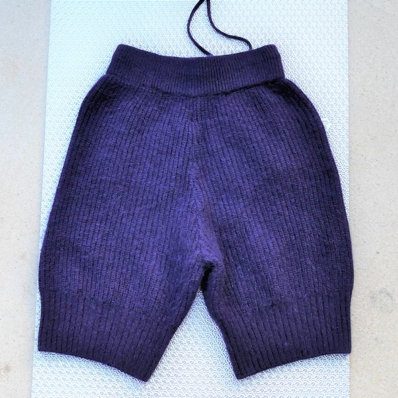 The Style PURPLE Angora Wool Blend Belted Shorts - Picture 2 of 16